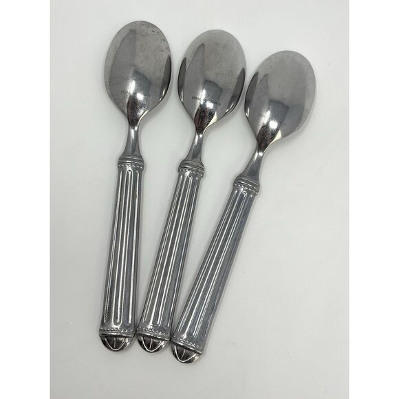 JC PENNEY COLONNADE Stainless Glossy Dinner Soup Oval Spoons 8.25" Set Of 3 - Picture 3 of 4